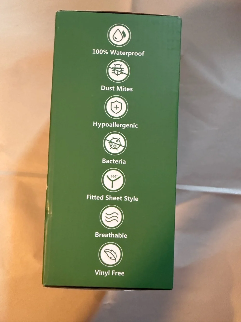 NIB Gopoony Premium Waterproof Mattress Protector,Twin,White,Deep Pocket,Cooling